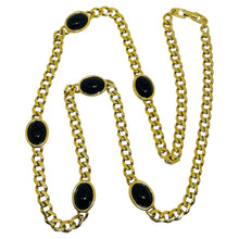 Load image into Gallery viewer, NAPIER signed vintage gold tone black cabs massive chain designer necklace
