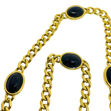 Load image into Gallery viewer, NAPIER signed vintage gold tone black cabs massive chain designer necklace
