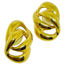 Load image into Gallery viewer, NAPIER signed vintage gold tone classic chain designer pierced earrings
