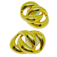 Load image into Gallery viewer, NAPIER signed vintage gold tone classic chain designer pierced earrings
