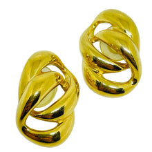 Load image into Gallery viewer, NAPIER signed vintage gold tone classic chain designer pierced earrings
