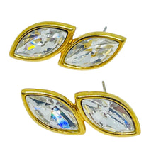 Load image into Gallery viewer, NAPIER signed vintage gold tone crystals designer post earrings
