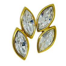 Load image into Gallery viewer, NAPIER signed vintage gold tone crystals designer post earrings
