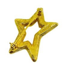 Load image into Gallery viewer, NAPIER signed vintage gold tone crystals star designer brooch
