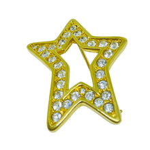 Load image into Gallery viewer, NAPIER signed vintage gold tone crystals star designer brooch

