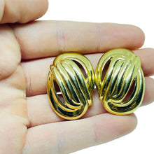 Load image into Gallery viewer, NAPIER signed vintage gold tone designer pierced earrings
