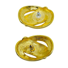 Load image into Gallery viewer, NAPIER signed vintage gold tone designer pierced earrings
