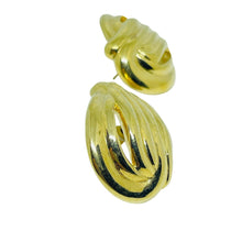 Load image into Gallery viewer, NAPIER signed vintage gold tone designer pierced earrings
