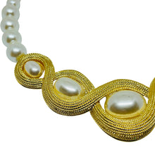 Load image into Gallery viewer, NAPIER signed vintage gold tone faux pearls beaded designer necklace
