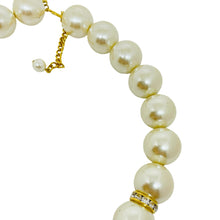 Load image into Gallery viewer, NAPIER signed vintage gold tone glass pearls rhinestones designer necklace
