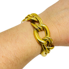 Load image into Gallery viewer, NAPIER signed vintage gold tone massive chain designer bracelet
