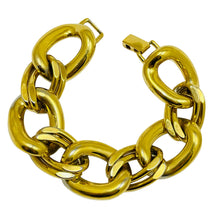 Load image into Gallery viewer, NAPIER signed vintage gold tone massive chain designer bracelet
