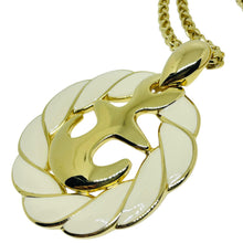 Load image into Gallery viewer, NAPIER vintage gold tone enamel nautical anchor massive pendant chain necklace
