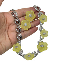 Load image into Gallery viewer, NOLAN MILLER signed vintage silver tone rhinestone flower necklace earrings set
