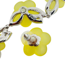 Load image into Gallery viewer, NOLAN MILLER signed vintage silver tone rhinestone flower necklace earrings set
