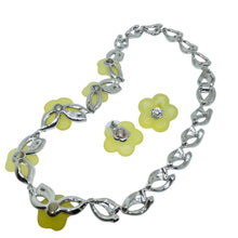 Load image into Gallery viewer, NOLAN MILLER signed vintage silver tone rhinestone flower necklace earrings set
