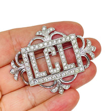 Load image into Gallery viewer, ORA signed vintage silver tone rhinestones designer brooch
