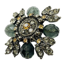 Load image into Gallery viewer, OSCAR DE LA RENTA vintage silver rhinestone designer runway brooch
