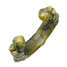 Load image into Gallery viewer, Old gold tone glass stones oriental cuff bracelet
