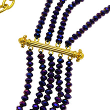 Load image into Gallery viewer, PAJ BB CHINA gold plated purple crystal designer necklace

