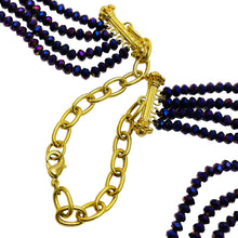 Load image into Gallery viewer, PAJ BB CHINA gold plated purple crystal designer necklace
