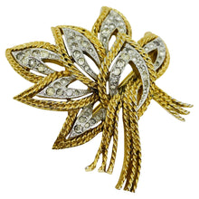 Load image into Gallery viewer, PANETTA signed vintage gold silver tone crystals designer brooch
