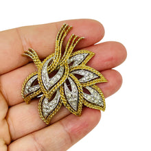 Load image into Gallery viewer, PANETTA signed vintage gold silver tone crystals designer brooch
