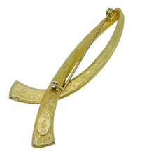 Load image into Gallery viewer, PASTELLI signed vintage gold tone designer brooch
