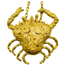 Load image into Gallery viewer, RAZZA signed zodiac cancer gold tone massive designer pendant chain necklace
