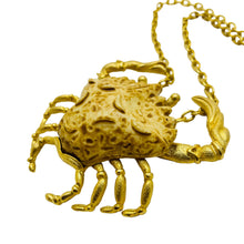 Load image into Gallery viewer, RAZZA signed zodiac cancer gold tone massive designer pendant chain necklace
