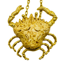 Load image into Gallery viewer, RAZZA signed zodiac cancer gold tone massive designer pendant chain necklace
