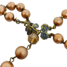Load image into Gallery viewer, ROBERT DeMARIO 1950's signed vintage gold tone crystals pearls designer necklace
