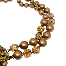 Load image into Gallery viewer, ROBERT DeMARIO 1950's signed vintage gold tone crystals pearls designer necklace
