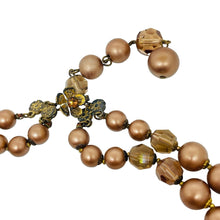 Load image into Gallery viewer, ROBERT DeMARIO 1950's signed vintage gold tone crystals pearls designer necklace
