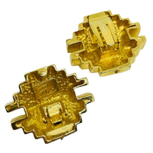 Load image into Gallery viewer, ROBIN vintage gold tone modernist geometric designer clip on earrings

