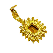 Load image into Gallery viewer, ROMAN signed bintage gold emerald green glass pendant enhancer designer necklace
