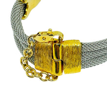 Load image into Gallery viewer, RON RIZZO signed RRD vintage gold silver tone designer bracelet earrings set
