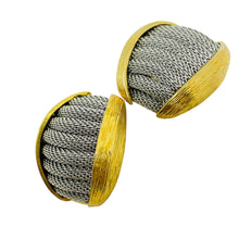 Load image into Gallery viewer, RON RIZZO signed RRD vintage gold silver tone designer bracelet earrings set
