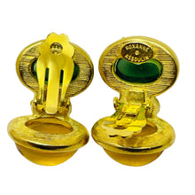 Load image into Gallery viewer, ROXANNE ASSOULIN gold plated glasd designer runway clip on earrings
