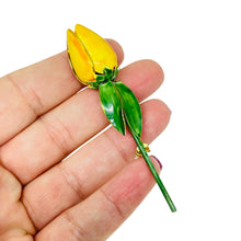 Load image into Gallery viewer, SANDOR signed gold tone enamel flower designer brooch
