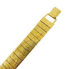 Load image into Gallery viewer, SARAH COVENTRY signed vintage gold tone etched designer bracelet
