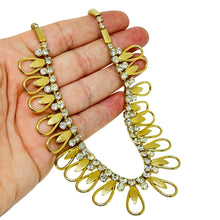 Load image into Gallery viewer, SARAH COVENTRY signed vintage gold tone rhinestone designer necklace
