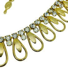 Load image into Gallery viewer, SARAH COVENTRY signed vintage gold tone rhinestone designer necklace
