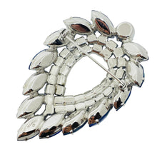 Load image into Gallery viewer, SARAH COVENTRY signed vintage silver blue navette rhinestones earrings brooch
