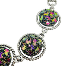 Load image into Gallery viewer, SARAH COVENTRY signed vintage silver tone art glass designer bracelet

