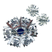 Load image into Gallery viewer, SARAH COVENTRY signed vintage silver tone glass designer brooch earrings set
