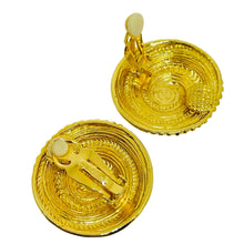 Load image into Gallery viewer, ST. JOHN signed vintage gold tone swirl designer clip on earrings
