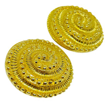 Load image into Gallery viewer, ST. JOHN signed vintage gold tone swirl designer clip on earrings
