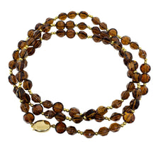 Load image into Gallery viewer, SWAROVSKI SAL signed vintage gold plated amber crystal beaded designer necklace
