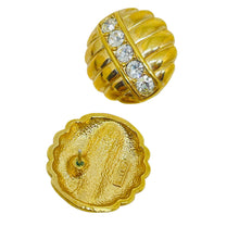 Load image into Gallery viewer, SWAROVSKI SAL signed vintage gold plated crystals designer post earrings
